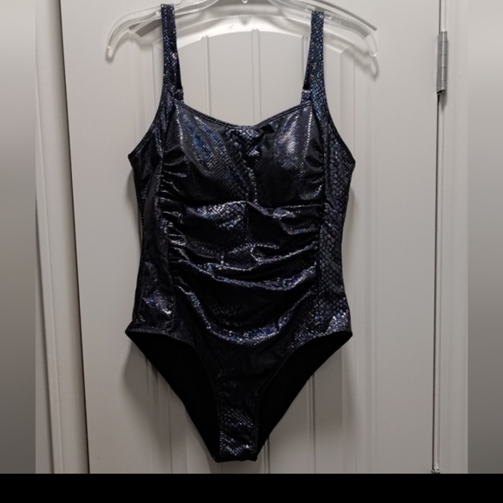 SHEIN Black Shimmer One Piece Swimsuit